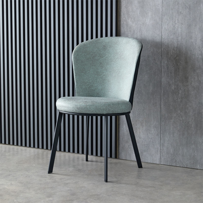 Modern Minimalist Round Seat Cushion Synthetic Fabric Carbon Steel Sponge Dining Chair Backrest For Dining Room