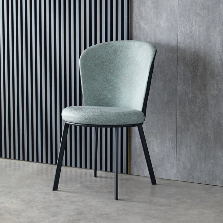Modern Minimalist Round Seat Cushion Synthetic Fabric Carbon Steel Sponge Dining Chair Backrest For Dining Room