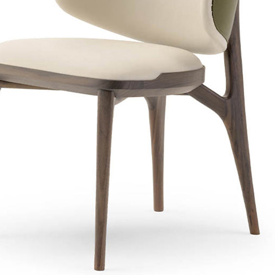 Modern Minimalist Curved Microfiber Leather Solid Wood Sponge Dining Chair For Dining Room