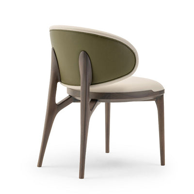 Modern Minimalist Curved Microfiber Leather Solid Wood Sponge Dining Chair For Dining Room