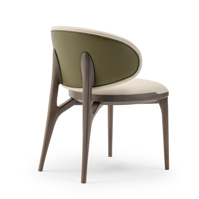 Modern Minimalist Curved Microfiber Leather Solid Wood Sponge Dining Chair For Dining Room