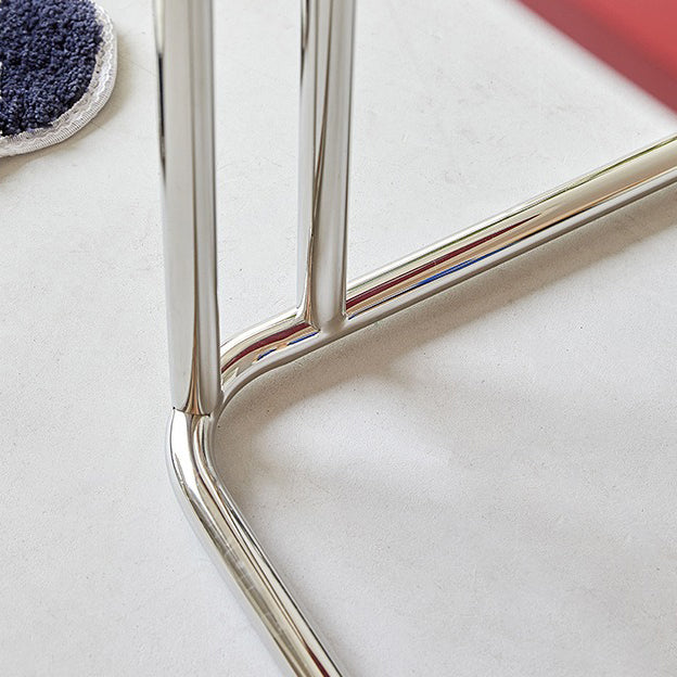 Modern Minimalist Triangular Stainless Steel Fireproof Panel End Table 2-Leg Adjustable For Living Room