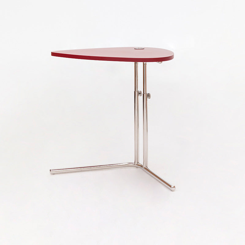 Modern Minimalist Triangular Stainless Steel Fireproof Panel End Table 2-Leg Adjustable For Living Room