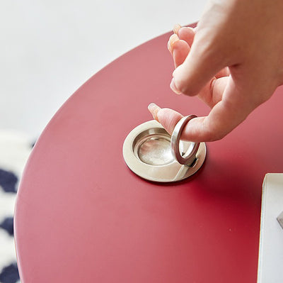 Modern Minimalist Triangular Stainless Steel Fireproof Panel End Table 2-Leg Adjustable For Living Room