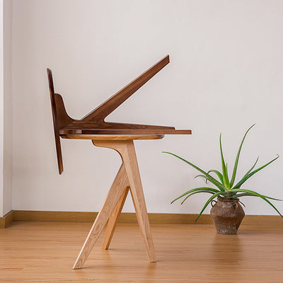 Modern Minimalist Round Solid Wood End Table 3-Leg For Living Room