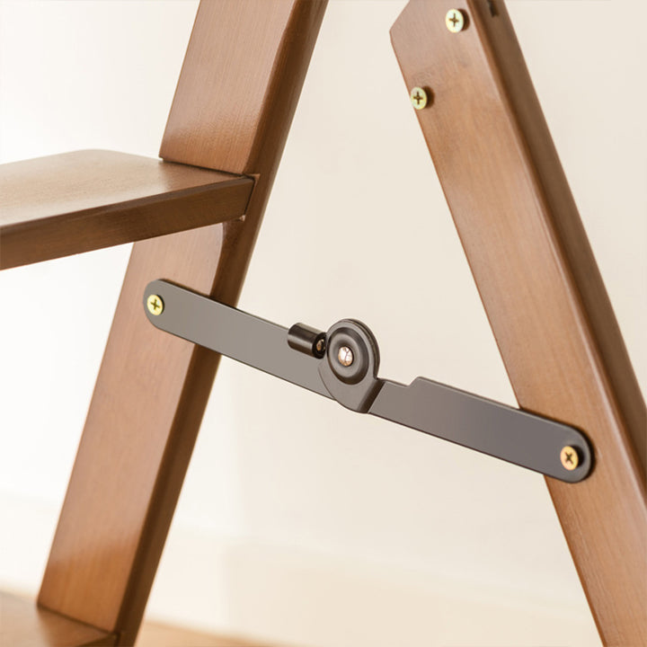 Moderner minimalistischer A-förmiger Bambus-Trittstuhl mit Rückenlehne, klappbar für das Esszimmer 