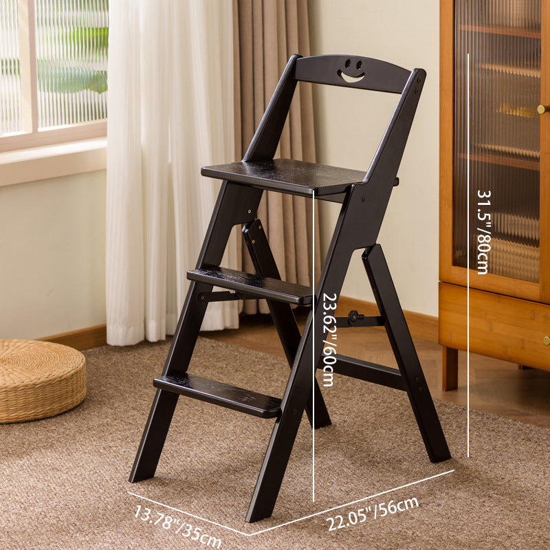Moderner minimalistischer A-förmiger Bambus-Trittstuhl mit Rückenlehne, klappbar für das Esszimmer 