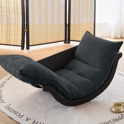 Modern Minimalist Curved Medium Density Fiberboard Carbon Steel Velvet Fabric Sponge Rocking Chair Backrest Armrest For Living Room