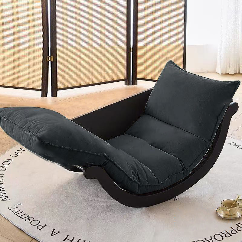 Modern Minimalist Curved Medium Density Fiberboard Carbon Steel Velvet Fabric Sponge Rocking Chair Backrest Armrest For Living Room