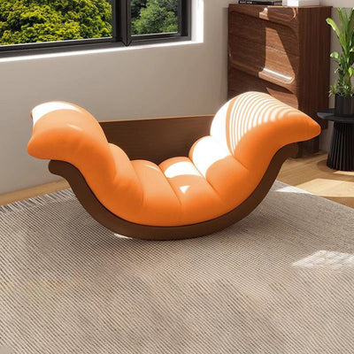 Modern Minimalist Curved Medium Density Fiberboard Carbon Steel Velvet Fabric Sponge Rocking Chair Backrest Armrest For Living Room