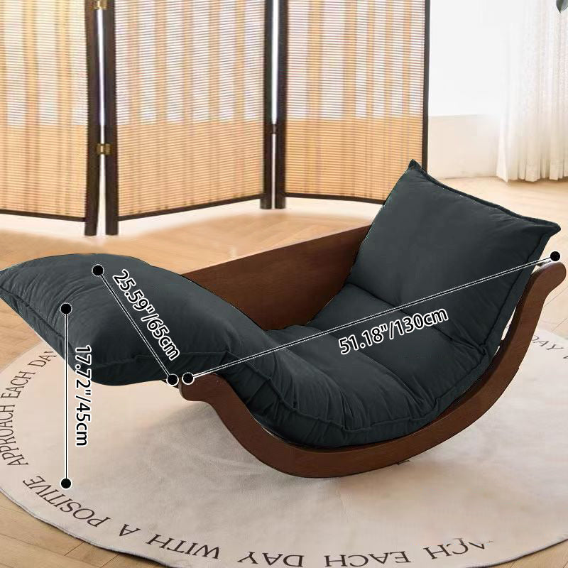 Modern Minimalist Curved Medium Density Fiberboard Carbon Steel Velvet Fabric Sponge Rocking Chair Backrest Armrest For Living Room