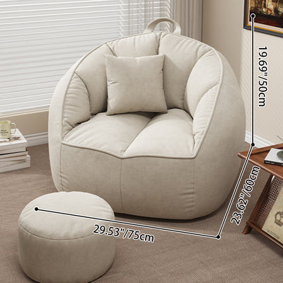 Modern Minimalist Curved Faux Velour High-Density Polyester Accent Chair Backrest Armrest For Living Room