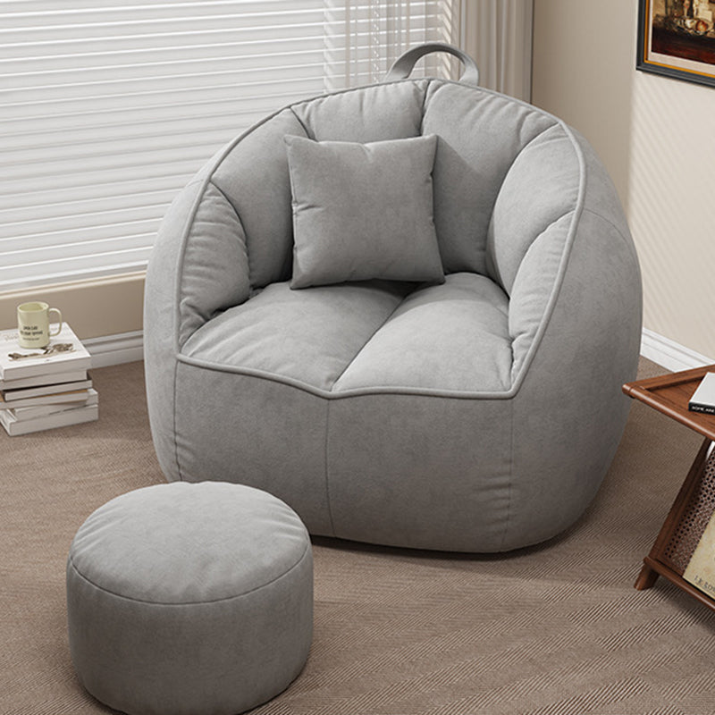 Modern Minimalist Curved Faux Velour High-Density Polyester Accent Chair Backrest Armrest For Living Room