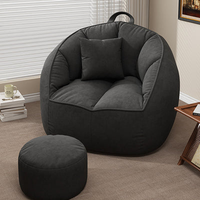 Modern Minimalist Curved Faux Velour High-Density Polyester Accent Chair Backrest Armrest For Living Room