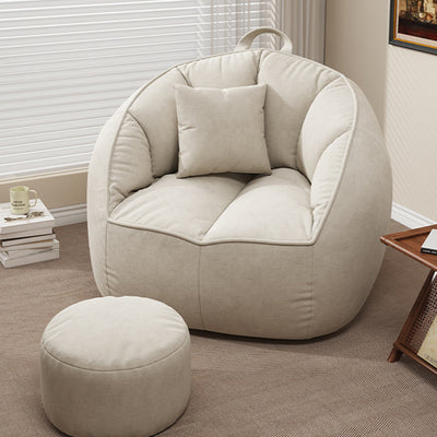 Modern Minimalist Curved Faux Velour High-Density Polyester Accent Chair Backrest Armrest For Living Room