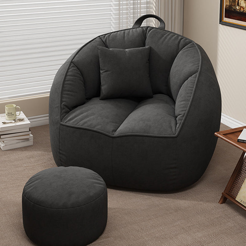 Modern Minimalist Curved Faux Velour High-Density Polyester Accent Chair Backrest Armrest For Living Room