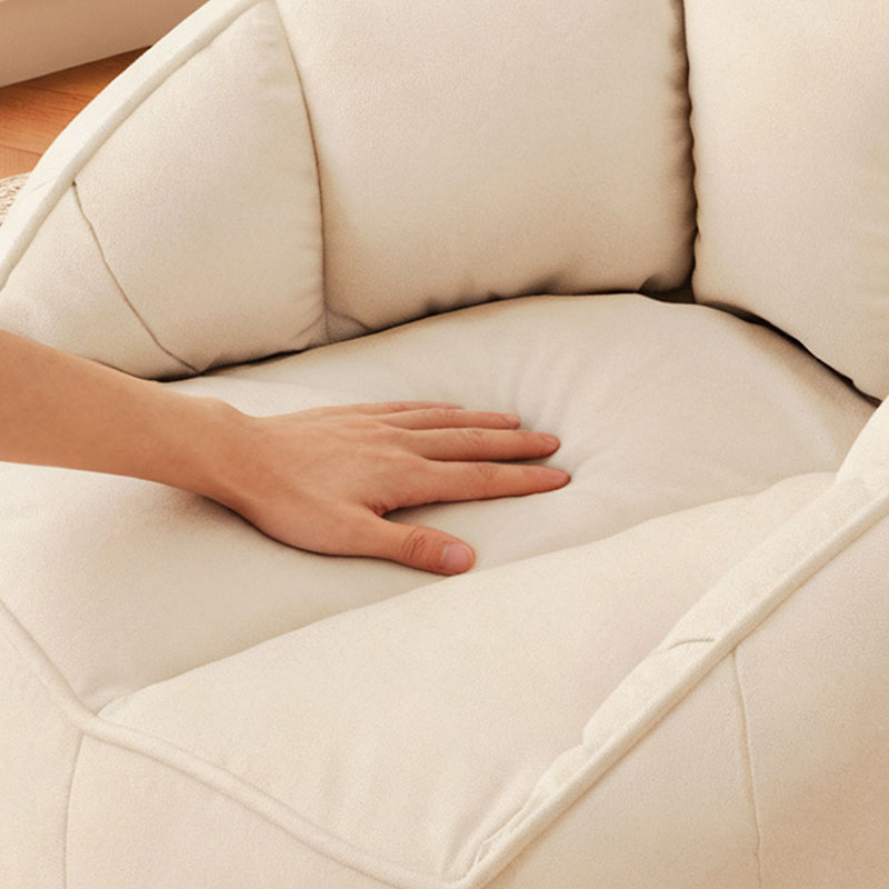 Modern Minimalist Curved Faux Velour High-Density Polyester Accent Chair Backrest Armrest For Living Room