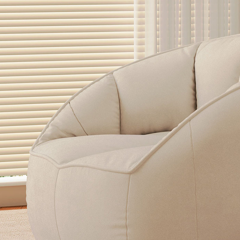 Modern Minimalist Curved Faux Velour High-Density Polyester Accent Chair Backrest Armrest For Living Room