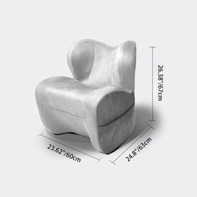 Modern Minimalist Curved Velvet Linen EPS Sponge Accent Chair Backrest For Living Room