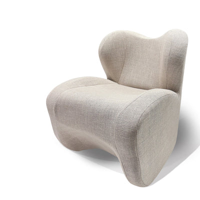 Modern Minimalist Curved Velvet Linen EPS Sponge Accent Chair Backrest For Living Room