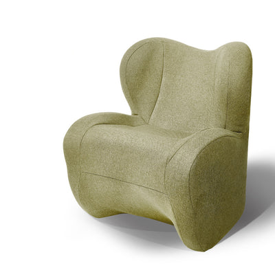 Modern Minimalist Curved Velvet Linen EPS Sponge Accent Chair Backrest For Living Room