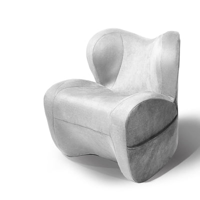 Modern Minimalist Curved Velvet Linen EPS Sponge Accent Chair Backrest For Living Room