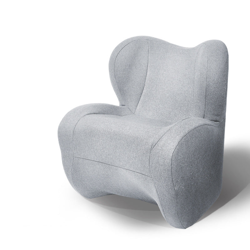 Modern Minimalist Curved Velvet Linen EPS Sponge Accent Chair Backrest For Living Room