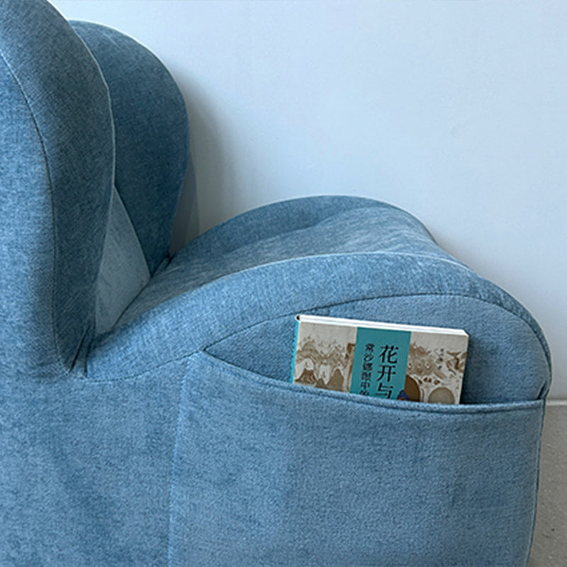 Modern Minimalist Curved Chenille Fabric EPS Sponge Accent Chair Backrest For Living Room