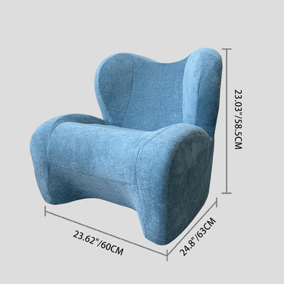 Modern Minimalist Curved Chenille Fabric EPS Sponge Accent Chair Backrest For Living Room