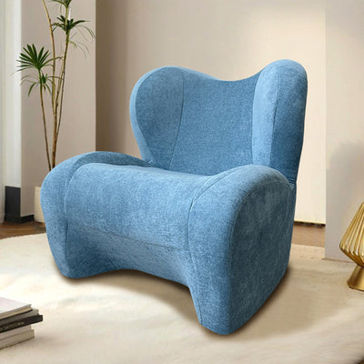 Modern Minimalist Curved Chenille Fabric EPS Sponge Accent Chair Backrest For Living Room