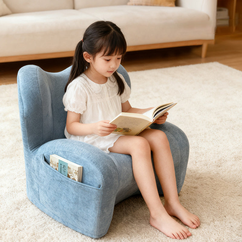 Modern Minimalist Curved Chenille Fabric EPS Sponge Accent Chair Backrest For Living Room