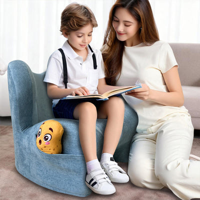 Modern Minimalist Curved Chenille Fabric EPS Sponge Accent Chair Backrest For Living Room