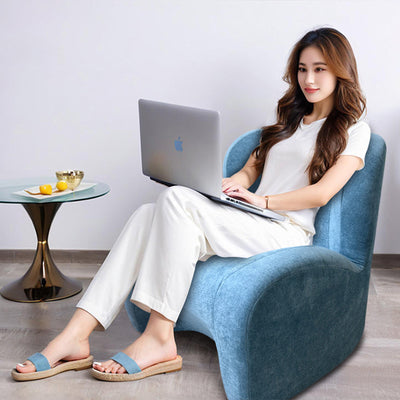 Modern Minimalist Curved Chenille Fabric EPS Sponge Accent Chair Backrest For Living Room