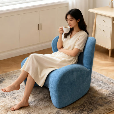 Modern Minimalist Curved Chenille Fabric EPS Sponge Accent Chair Backrest For Living Room