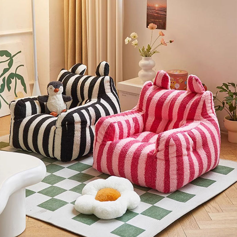 Modern Minimalist Curved Lambswool EPS Accent Chair Backrest Armrest For Living Room