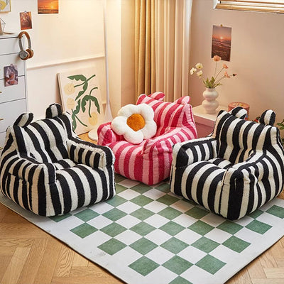 Modern Minimalist Curved Lambswool EPS Accent Chair Backrest Armrest For Living Room