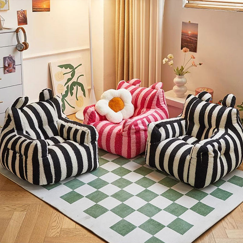 Modern Minimalist Curved Lambswool EPS Accent Chair Backrest Armrest For Living Room