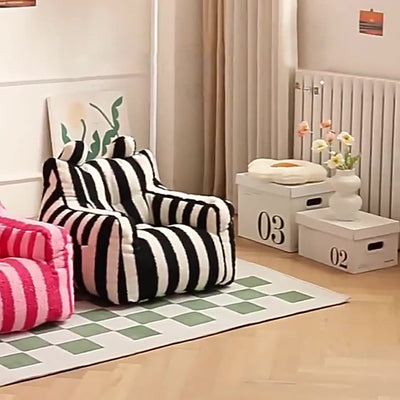 Modern Minimalist Curved Lambswool EPS Accent Chair Backrest Armrest For Living Room