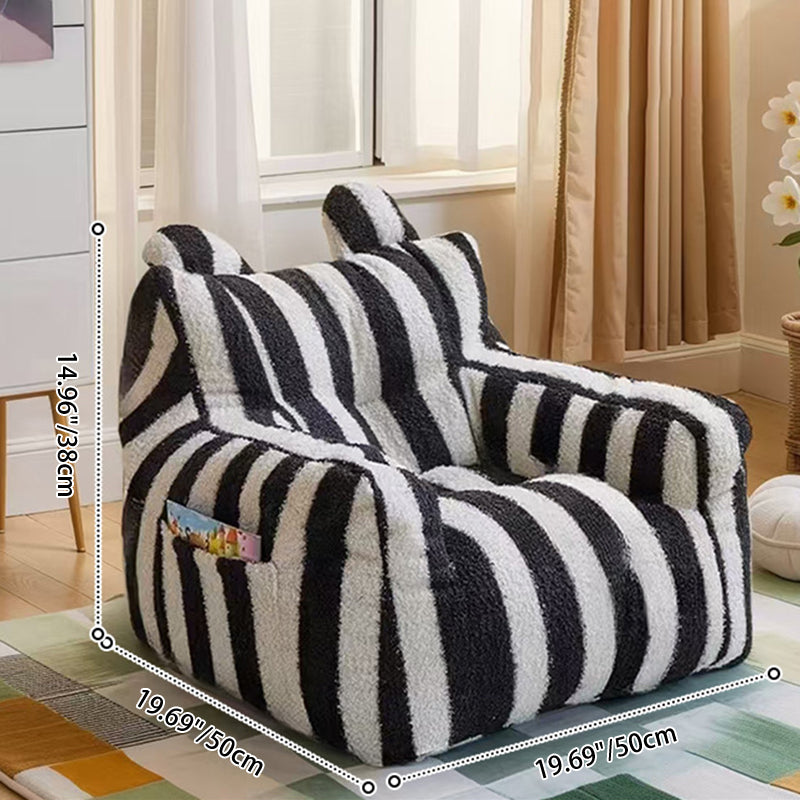 Modern Minimalist Curved Lambswool EPS Accent Chair Backrest Armrest For Living Room