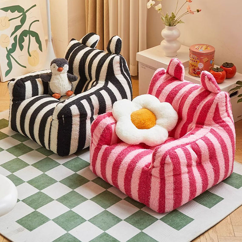 Modern Minimalist Curved Lambswool EPS Accent Chair Backrest Armrest For Living Room