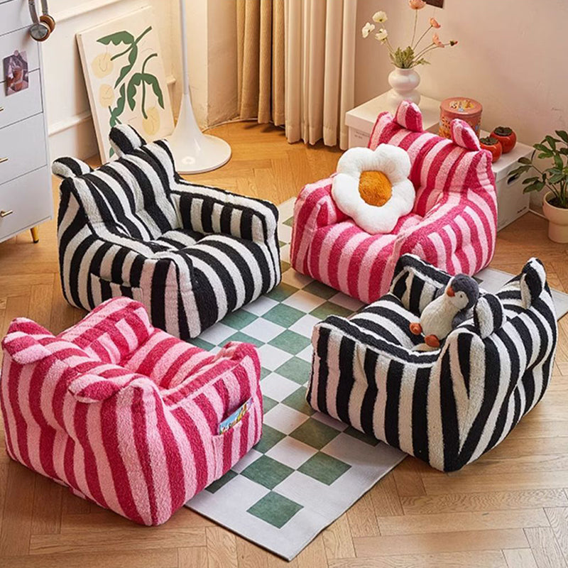 Modern Minimalist Curved Lambswool EPS Accent Chair Backrest Armrest For Living Room