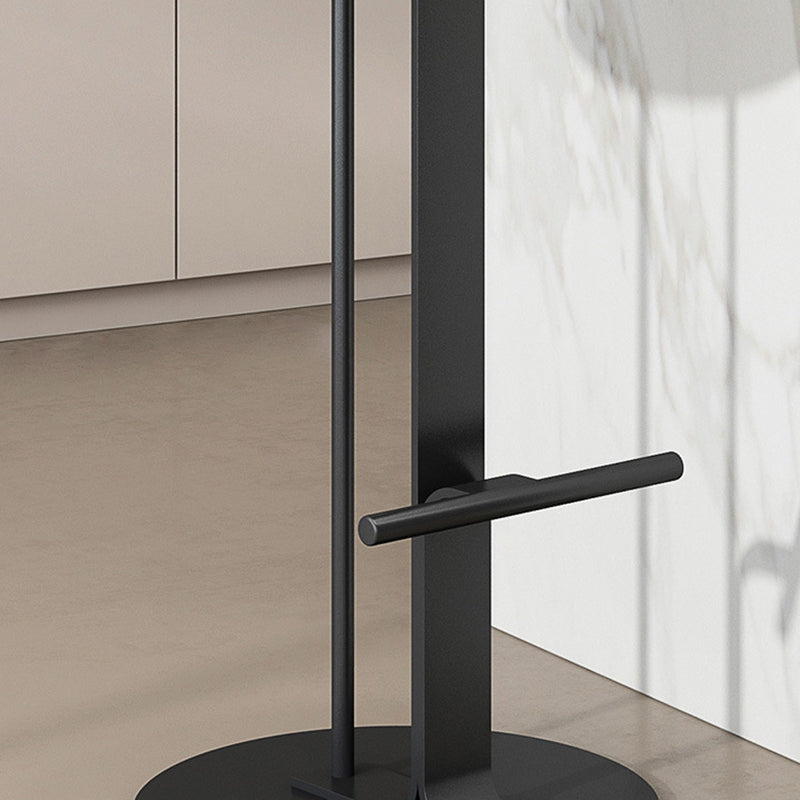 Modern Minimalist Round Solid Wood Carbon Steel Bar Stool For Dining Room