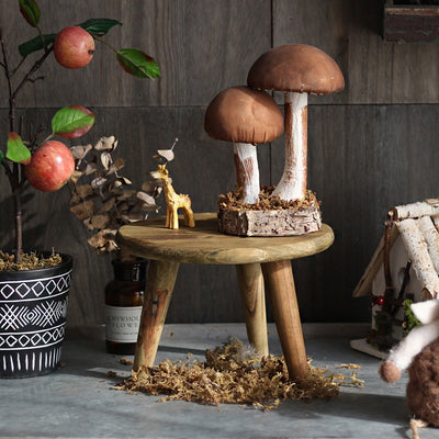 Modern Minimalist Round Solid Wood Low Stool Sturdy For Living Room