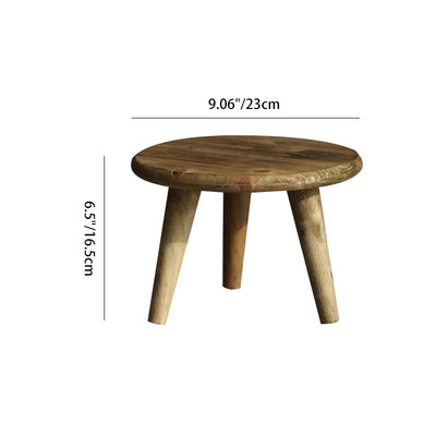 Modern Minimalist Round Solid Wood Low Stool Sturdy For Living Room