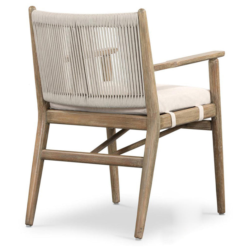 Modern Minimalist Rectangular Cushion Solid Wood Cotton-Linen Sponge Dining Chair Backrest Armrest For Dining Room