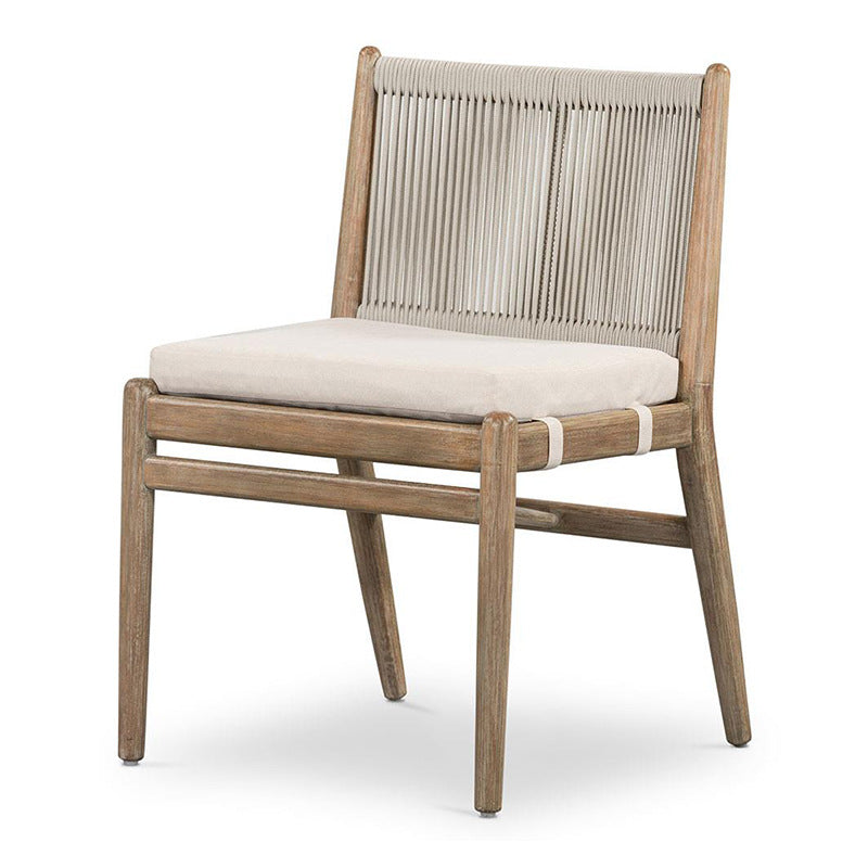 Modern Minimalist Rectangular Cushion Solid Wood Cotton-Linen Sponge Dining Chair Backrest Armrest For Dining Room