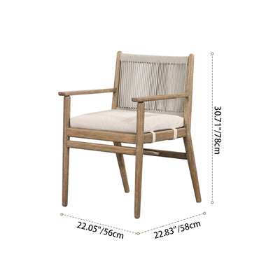 Modern Minimalist Rectangular Cushion Solid Wood Cotton-Linen Sponge Dining Chair Backrest Armrest For Dining Room