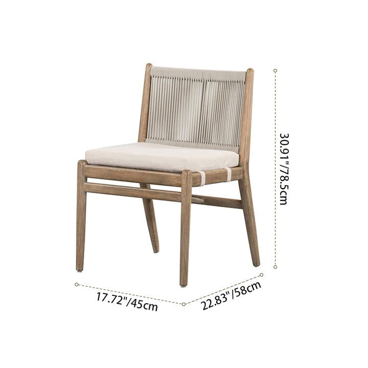 Dossier et accoudoirs de chaise de salle à manger rectangulaire minimaliste moderne en bois massif, coton-lin et éponge 