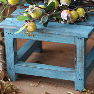 Modern Minimalist Rectangular Solid Wood Low Stool Backrest Decorative Cartoon Design For Garden