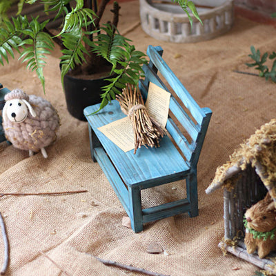 Modern Minimalist Rectangular Solid Wood Low Stool Backrest Decorative Cartoon Design For Garden